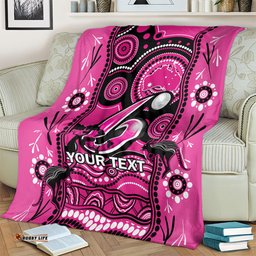 Custom Sydney Sixers Cricket Blanket Happy Australia Day Aboriginal Art