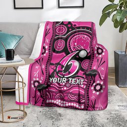 Custom Sydney Sixers Cricket Blanket Happy Australia Day Aboriginal Art