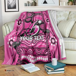 Custom Sydney Sixers Cricket Blanket Happy Australia Day Aboriginal Art