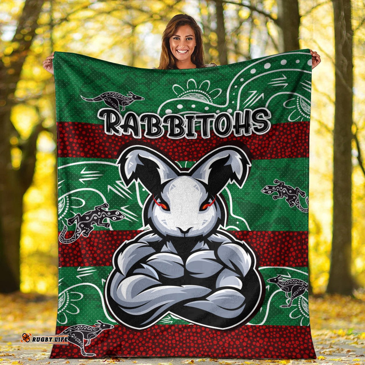 rabbitohs blanket custom indigenous super rabbitohs blanket rlt13
