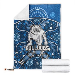 bulldogs rugby premium blanket boomerang indigenous dots