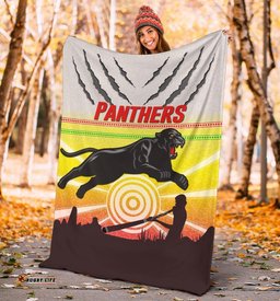 Panthers Premium Blanket Indigenous Setting Sun