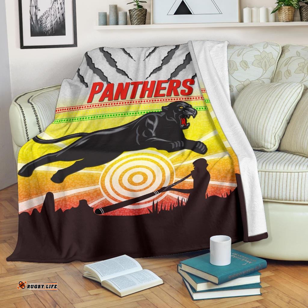 Panthers Premium Blanket Indigenous Setting Sun