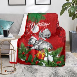 Wombat Lover Blanket Australia Merry Christmas Aboriginal