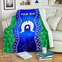 Custom Torres Strait Islanders Premium Blanket Torres Symbol With Aboriginal Patterns