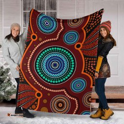 Australia Aboriginal Inspired Blanket Aboriginal style of Indigenous dot art painting