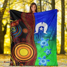 Australia Indigenous Aboriginal And Torres Strait Islands Premium Blanket Flag Vibes