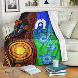 Australia Indigenous Aboriginal And Torres Strait Islands Premium Blanket Flag Vibes