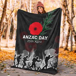 Anzac Day Premium Blanket Rosemary In Heart