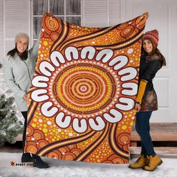 Australia Aboriginal Inspired Blanket - Aboriginal Art Dot Painting