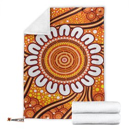 Australia Aboriginal Inspired Blanket - Aboriginal Art Dot Painting