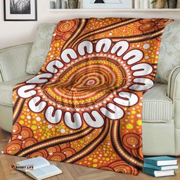 Australia Aboriginal Inspired Blanket - Aboriginal Art Dot Painting