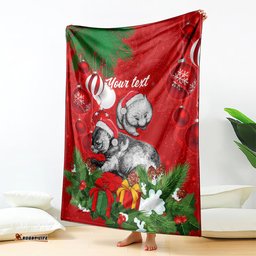 Personalised Wombat Lover Blanket Australia Merry Christmas Aboriginal