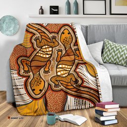Aboriginal Premium Blanket Indigenous Two Lizard Vintage Stye