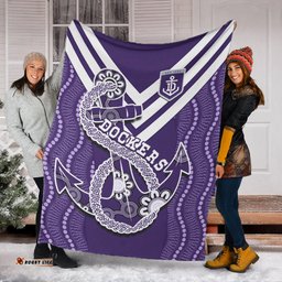 Dockers Football Premium Blanket Fremantle Anchor Mix Aboriginal Pattern Dynamic Style