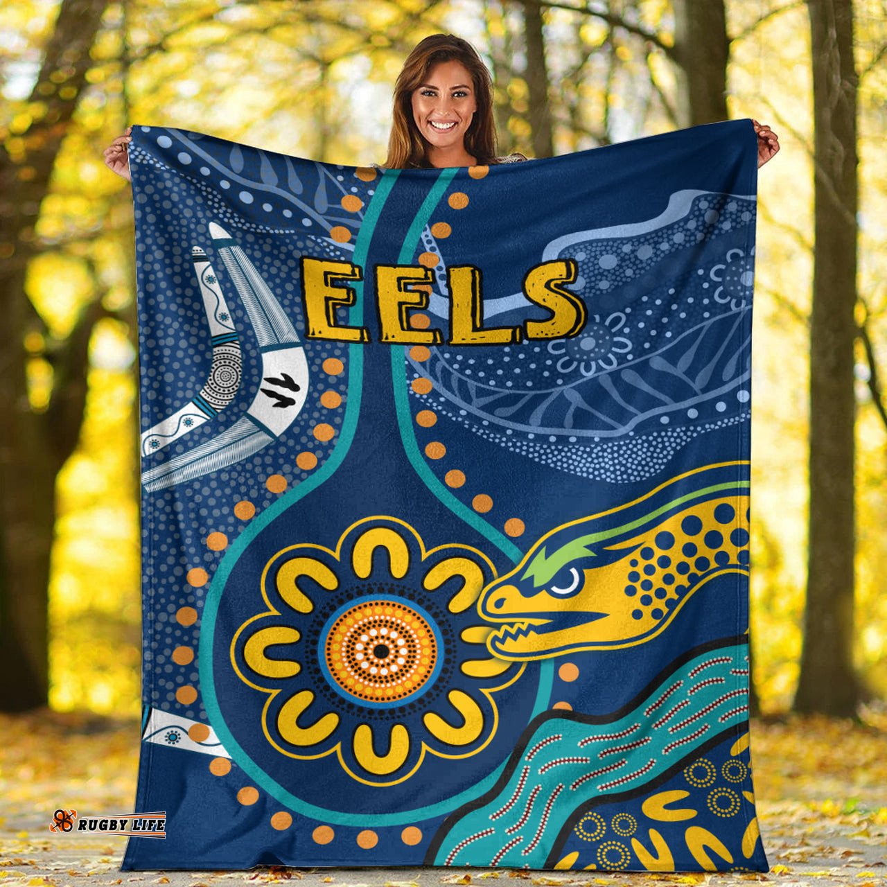 eels rugby blanket custom indigenous eels blanket rlt13