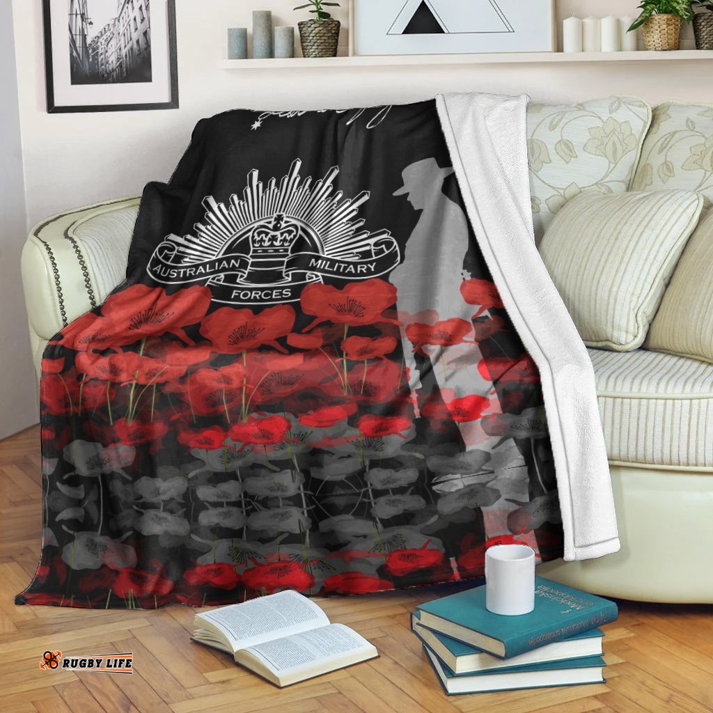 ANZAC Blanket Australia Lest We Forget Soldier