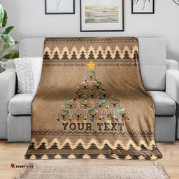 Personalised Wombat Christmas Tree Blanket Australia Merry Xmas Simple Style
