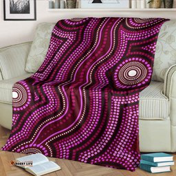 Australia Aboriginal Inspired Blanket Dot art aboriginal blue background