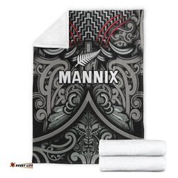 MANNIX New Zealand Silver Fern Rugby Premium Blanket All Black NZ Maori Pattern