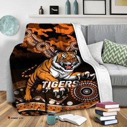 Tigers Rugby ANZAC Day Camouflage Indigenous Art Blanket