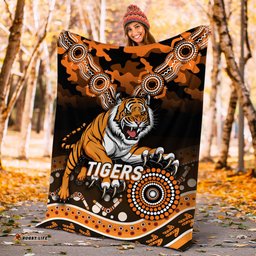 Tigers Rugby ANZAC Day Camouflage Indigenous Art Blanket