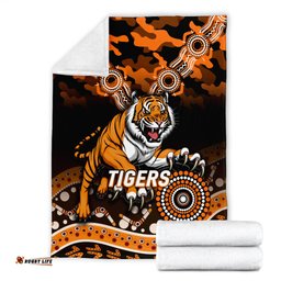 Tigers Rugby ANZAC Day Camouflage Indigenous Art Blanket