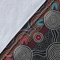 Australia Aboriginal Premium Blanket Indigenous Symbol Dot Painting Art Ver 14