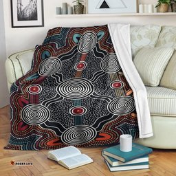 Australia Aboriginal Premium Blanket Indigenous Symbol Dot Painting Art Ver 14