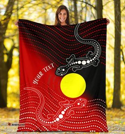 Custom Aboriginal Premium Blanket Two Indigenous Lizard