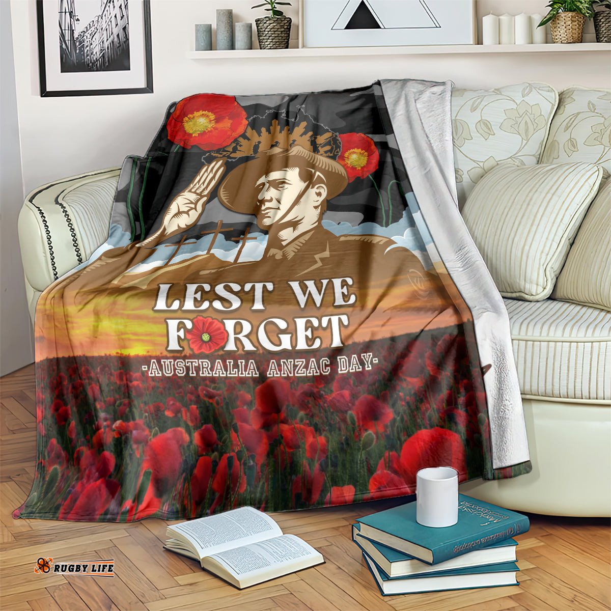Australia ANZAC Day Blanket Lest We Forget Australian Army Corps