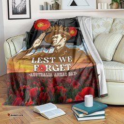 Australia ANZAC Day Blanket Lest We Forget Australian Army Corps