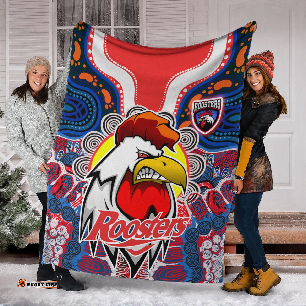 Roosters Indigenous Rugby Custom Blanket Protection Under the Sun