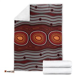 Australia Aboriginal Premium Blanket Indigenous Symbol Dot Painting Art Ver 6