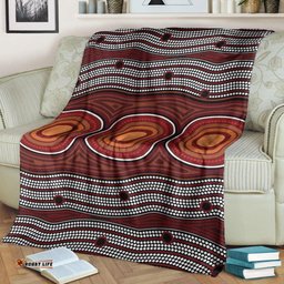 Australia Aboriginal Premium Blanket Indigenous Symbol Dot Painting Art Ver 6