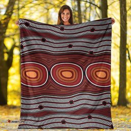 Australia Aboriginal Premium Blanket Indigenous Symbol Dot Painting Art Ver 6