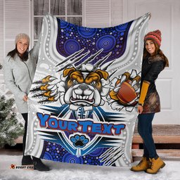 Bulldogs Rugby Custom Aboriginal Blanket Indigenous Super Bulldogs
