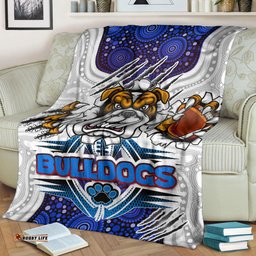 Bulldogs Rugby Custom Aboriginal Blanket Indigenous Super Bulldogs