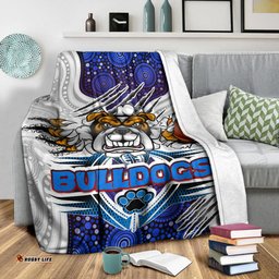 Bulldogs Rugby Custom Aboriginal Blanket Indigenous Super Bulldogs