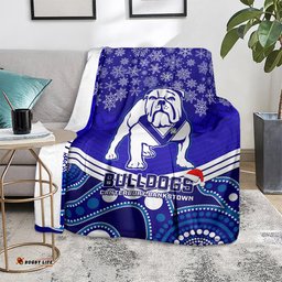 custom bulldogs rugby christmas blanket merry xmas 2023 mix aboriginal art