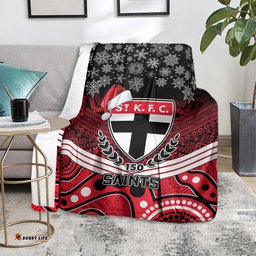 St Kilda Football Christmas Blanket Merry Xmas Mix Aboriginal Art 08
