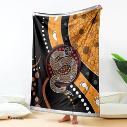 Aboriginal Snake Pattern Dot Art Blanket