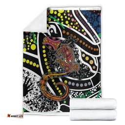 Aboriginal Lizzard Pattern Dot Art Blanket