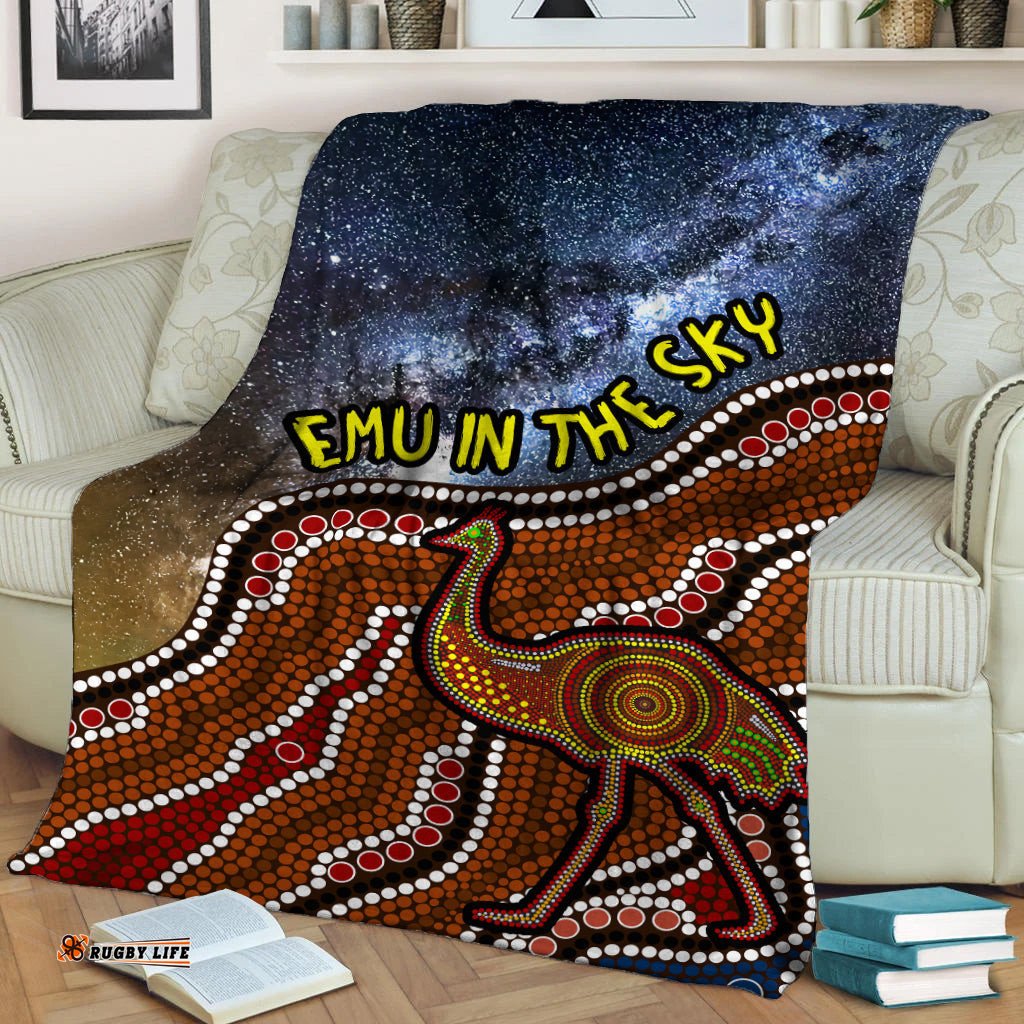 Emu In The Sky Australia Aboriginal Aboriginal Blanket