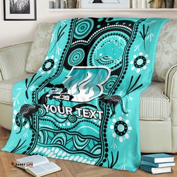 Custom Brisbane Heat Cricket Blanket Happy Australia Day Aboriginal Art