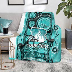 Custom Brisbane Heat Cricket Blanket Happy Australia Day Aboriginal Art