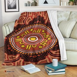 Australia Aboriginal Premium Blanket Indigenous Symbol Dot Painting Art Ver 8