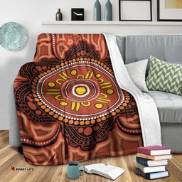 Australia Aboriginal Premium Blanket Indigenous Symbol Dot Painting Art Ver 8