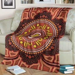 Australia Aboriginal Premium Blanket Indigenous Symbol Dot Painting Art Ver 8