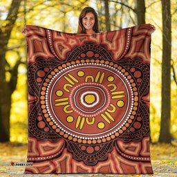 Australia Aboriginal Premium Blanket Indigenous Symbol Dot Painting Art Ver 8